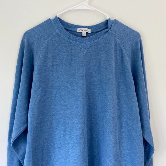 Peter Millar Crown Comfort Interlock Crewneck Sweater Light Blue Men's L - Picture 1 of 11